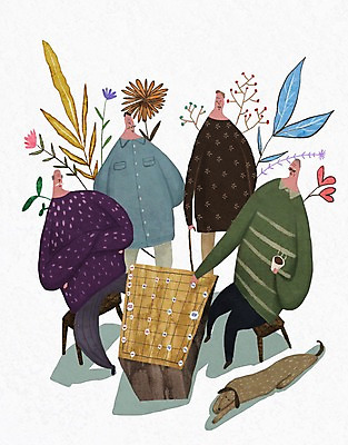 PSD 할아버지 노년 남자 꽃 일러스트 지팡이 여러명 실버라이프 노후 머그컵 풀잎 강아지 장기알 장기판 국내일러스트 장기놀이 식물 라이프스타일 다수 잎 놀이 사람 성인 컵 반려동물 풀_식물 개 파일형식