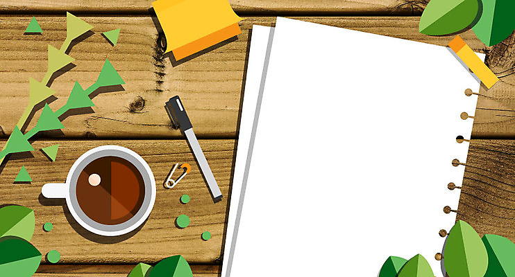 종이 일러스트 나뭇잎 프레임 사람없음 하이앵글 펜 커피잔 포스트잇 옷핀 플랫레이 국내일러스트 AI파일 커피 뷰포인트 잎 잔 필기구 메모지 플랫 파일형식 벡터