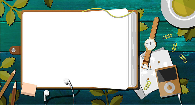 이어폰 일러스트 나뭇잎 프레임 사람없음 하이앵글 연필 다이어리 MP3 찻잔 녹차 손목시계 클립 손수건 플랫레이 국내일러스트 AI파일 뷰포인트 시계 음향기기 잎 장신구 학용품 잔 차_음료 전자제품 필기구 사무용품 플랫 파일형식 벡터