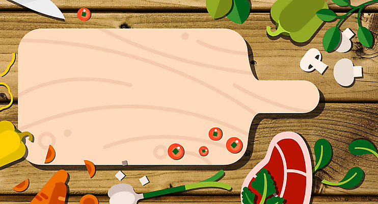 일러스트 방울토마토 양파 피망 프레임 도마 생고기 사람없음 하이앵글 버섯 당근 청경채 식칼 플랫레이 국내일러스트 AI파일 뷰포인트 토마토 채소 주방용품 뿌리채소 육류 플랫 파일형식 벡터