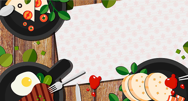 음식 빵 포크 일러스트 방울토마토 나뭇잎 프레임 피자 스테이크 사람없음 하이앵글 식탁보 프라이팬 나이프 계란프라이 베이컨 플랫레이 국내일러스트 AI파일 식기 뷰포인트 잎 토마토 주방용품 패스트푸드 서양음식 돼지고기 플랫 칼 계란요리 파일형식 벡터