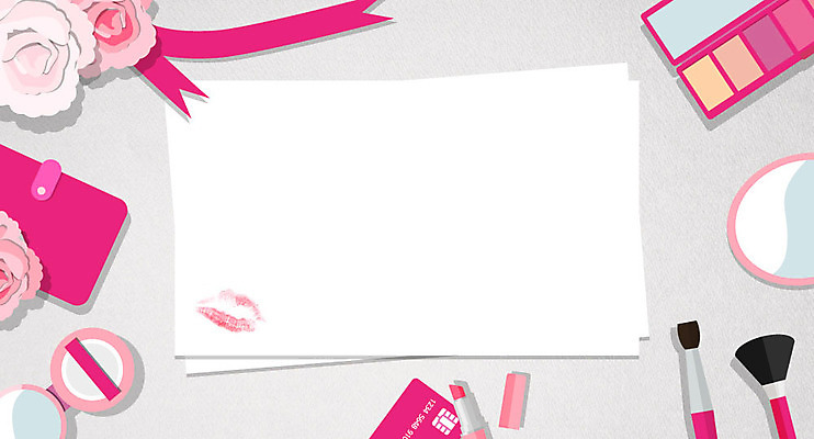 꽃 종이 일러스트 프레임 사람없음 하이앵글 거울 립스틱 신용카드 파우더 아이섀도 입술모양 메이크업브러쉬 플랫레이 국내일러스트 AI파일 모양 식물 뷰포인트 금융 화장품 붓 플랫 파일형식 벡터