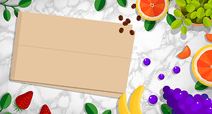 화분 과일 일러스트 딸기 포도 나뭇잎 서류봉투 프레임 바나나 사람없음 하이앵글 원두 자몽 플랫레이 국내일러스트 AI파일 커피 뷰포인트 잎 봉투 플랫 파일형식 벡터