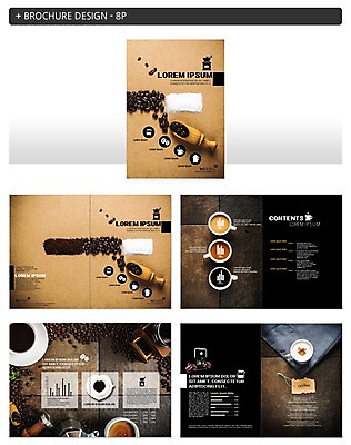 템플릿 ZIP 커피 팜플렛 사람없음 원두 커피잔 설탕 로스팅 인디자인 INDD 이미지템플릿 음료 잔 파일형식