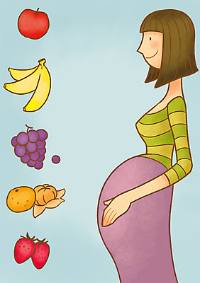 PSD 여자 과일 일러스트 딸기 포도 엄마 귤 바나나 한명 성인 임산부 임신 사과 국내일러스트 1 가족 사람 파일형식