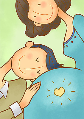 PSD 부부 여자 남자 일러스트 엄마 성인 두명 기댐 임산부 임신 태동 국내일러스트 커플 가족 모션 사람 파일형식