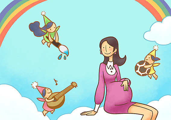 PSD 구름 여자 무지개 일러스트 축구공 엄마 요정 여러명 성인 임산부 임신 기타 붓 국내일러스트 자연요소 다수 공 축구용품 가족 현악기 사람 파일형식