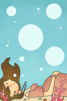 PSD 여자 일러스트 엄마 한명 성인 바닷속 임산부 임신 물방울 산호 국내일러스트 1 가족 사람 수중 자포동물 파일형식