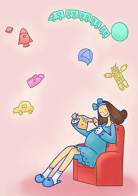 PSD 여자 일러스트 엄마 한명 성인 소파 장난감 임산부 임신 유아복 국내일러스트 1 옷 의자 가족 사람 아기용품 파일형식