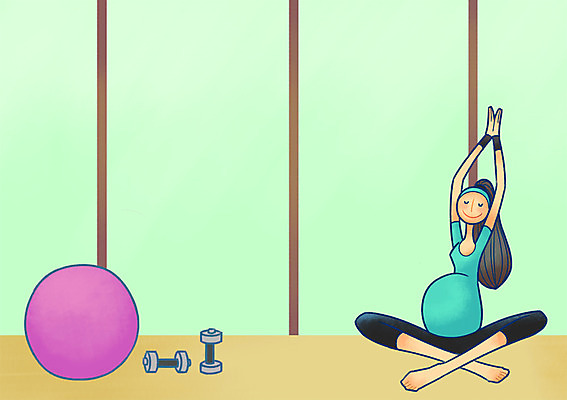 PSD 여자 일러스트 요가 엄마 한명 성인 임산부 임신 아령 요가자세 짐볼 임산부요가 국내일러스트 1 웰빙 포즈 가족 사람 파일형식