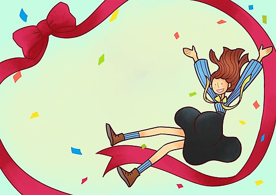 PSD 여자 리본 일러스트 엄마 한명 성인 임산부 임신 국내일러스트 1 가족 사람 파일형식