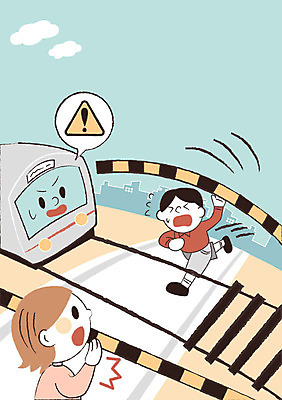 여자 남자 일러스트 성인 두명 달리기 기찻길 기차 예절 위험 프레임일러스트 철도의날 국내일러스트 AI파일 육상교통 컨셉 모션 대중교통 프레임 사람 파일형식 벡터 법정기념일