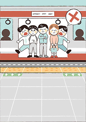 여자 남자 일러스트 여러명 성인 예절 공공예절 지하철표 프레임일러스트 국내일러스트 AI파일 다수 프레임 사람 티켓 파일형식 벡터