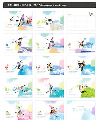 템플릿 여자 남자 ZIP 스포츠 여러명 성인 달력 탁상달력 인디자인 INDD 이미지템플릿 다수 사람 파일형식