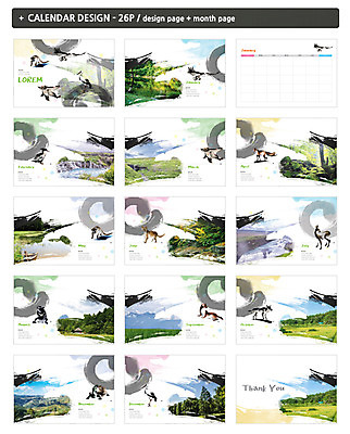 동물 템플릿 ZIP 여러마리 자연 붓터치 사슴 수묵화 풍경 사람없음 학 달력 거북이 숲 독수리 너구리 늑대 탁상달력 하늘다람쥐 인디자인 INDD 이미지템플릿 다수 포유류 파충류 조류 미술 생태계 다람쥐 파일형식