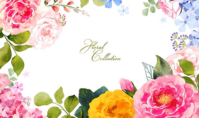 PSD 꽃 잎 꽃백그라운드 일러스트 봄꽃 수채화 프레임 사람없음 장미 수국 꽃프레임 국내일러스트 식물 백그라운드 봄 파일형식