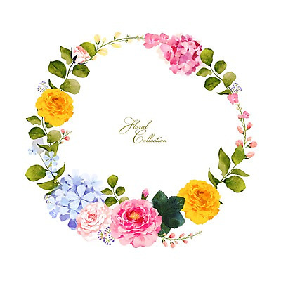 PSD 꽃 잎 꽃백그라운드 일러스트 봄꽃 수채화 프레임 사람없음 장미 수국 원형프레임 꽃프레임 국내일러스트 식물 백그라운드 봄 원형 파일형식