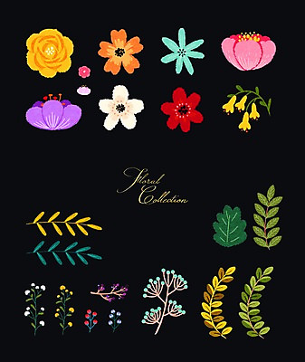 PSD 꽃 잎 꽃백그라운드 일러스트 사람없음 세트 장미 튤립 국내일러스트 식물 백그라운드 파일형식