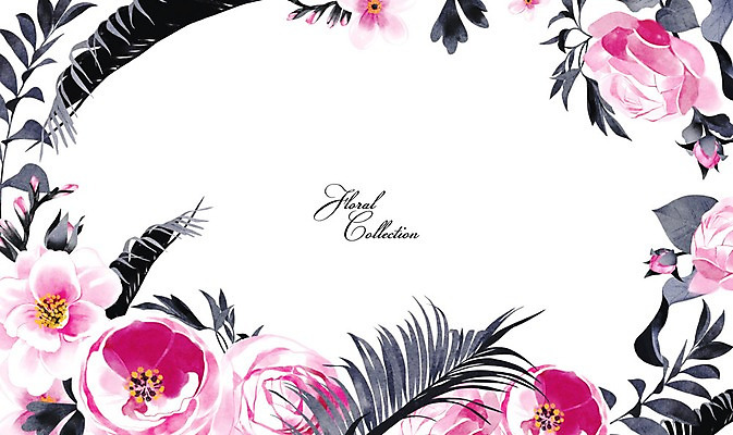 PSD 꽃 잎 꽃백그라운드 일러스트 프레임 사람없음 장미 야자수잎 꽃프레임 국내일러스트 식물 백그라운드 파일형식