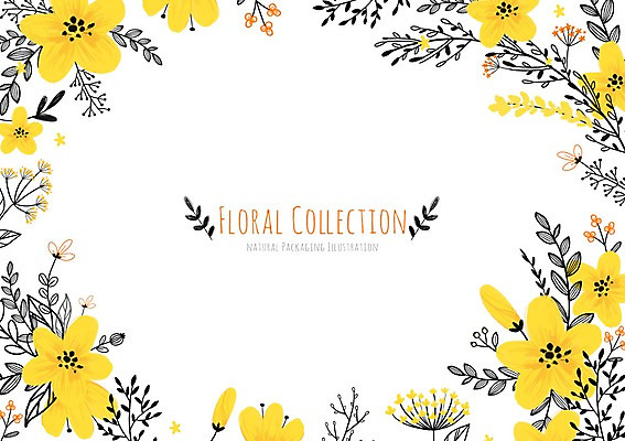 PSD 꽃 잎 꽃백그라운드 일러스트 프레임 사람없음 개나리 꽃프레임 국내일러스트 식물 백그라운드 파일형식