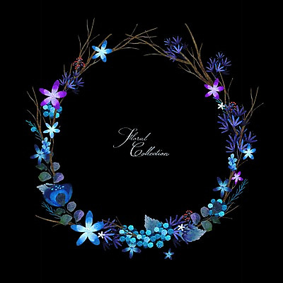 PSD 꽃 잎 꽃백그라운드 일러스트 수채화 프레임 사람없음 나뭇가지 원형프레임 꽃프레임 국내일러스트 나무 식물 백그라운드 원형 파일형식