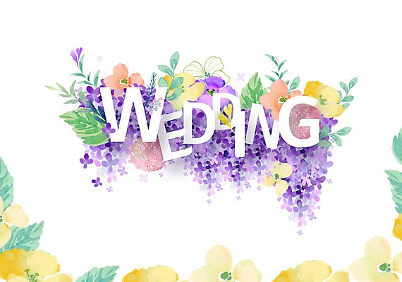 PSD 꽃 결혼 잎 꽃백그라운드 일러스트 봄꽃 수채화 타이포그라피 사람없음 국내일러스트 식물 문자 백그라운드 이벤트 봄 파일형식
