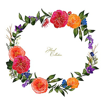 PSD 꽃 잎 꽃백그라운드 일러스트 수채화 프레임 사람없음 장미 원형프레임 꽃프레임 국내일러스트 식물 백그라운드 원형 파일형식