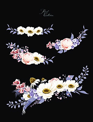 PSD 꽃 잎 꽃백그라운드 일러스트 사람없음 세트 장미 라벨 수국 국내일러스트 식물 백그라운드 프레임 파일형식