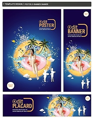 전신 PSD 서양인 배너 배너템플릿 여자 가로배너 ZIP 포스터 세로배너 물놀이 앉기 20대 성인 세명 여름 여름휴가 바캉스 세트 야자수 현수막 열대어 튜브 외국인 나무 템플릿 계절 모션 놀이 휴가 어류 사람 청년 가로 세로 파일형식 여름_계절