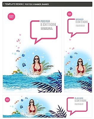 PSD 배너 배너템플릿 여자 가로배너 ZIP 포스터 세로배너 바다 여행 말풍선 한명 상반신 20대 성인 여름 선물상자 여름휴가 바캉스 세트 비키니 선글라스 야자수 한국인 현수막 파라솔 나무 템플릿 1 계절 수영복 안경 휴가 선물 사람 동양인 청년 가로 세로 상자 파일형식 여름_계절