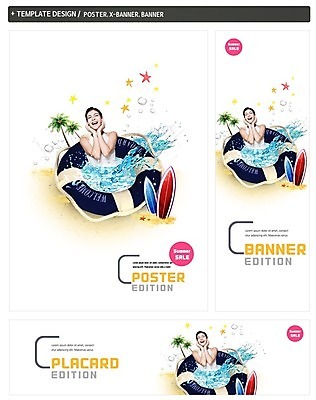 PSD 서양인 배너 배너템플릿 여자 가로배너 ZIP 포스터 세로배너 여행 물놀이 불가사리 한명 상반신 20대 성인 여름 여름휴가 바캉스 세트 야자수 현수막 서핑보드 튜브 외국인 나무 템플릿 1 계절 놀이 휴가 극피동물 사람 청년 가로 세로 보드_스포츠 파일형식 여름_계절