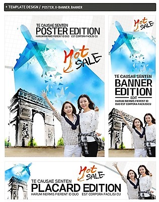 PSD 배너 배너템플릿 여자 가로배너 ZIP 포스터 세로배너 해외여행 여행 비행기 상반신 20대 성인 두명 쇼핑 세트 세일 한국인 프랑스 현수막 개선문 템플릿 해외 유럽 항공교통 대중교통 사람 동양인 청년 가로 세로 파일형식