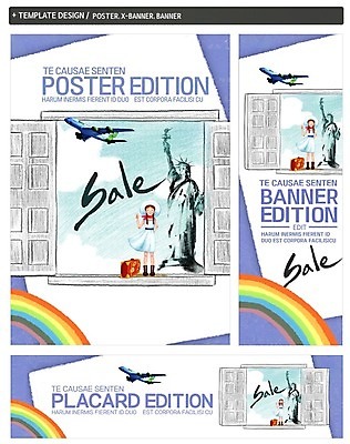 PSD 배너 배너템플릿 여자 가로배너 ZIP 포스터 세로배너 해외여행 여행 무지개 비행기 한명 쇼핑 세트 세일 여행가방 미국 현수막 자유의여신상 자연요소 템플릿 1 해외 북아메리카 가방 항공교통 대중교통 사람 가로 세로 세계문화유산 파일형식