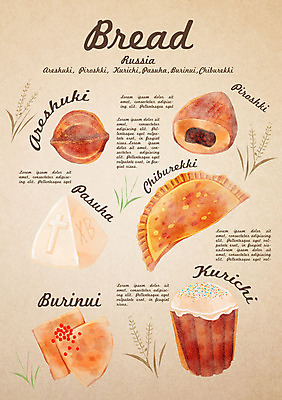 PSD 음식 빵 일러스트 디저트 종류 사람없음 러시아음식 국내일러스트 서양음식 파일형식