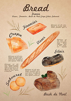 PSD 음식 빵 일러스트 디저트 종류 사람없음 크레페 프랑스음식 피낭시에 국내일러스트 서양음식 파일형식