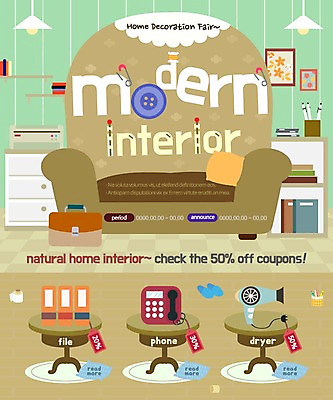 PSD 템플릿 웹템플릿 탁자 조명 단추 책장 이벤트페이지 이벤트 사람없음 인테리어 소파 세일 드라이어 전화기 파일 옷핀 이미지템플릿 디자인 가구 의자 미용용품 페이지 파일형식