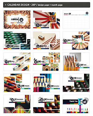 템플릿 교육 ZIP 패턴 색연필 사람없음 연필 달력 날카로움 연필깎이 탁상달력 인디자인 INDD 이미지템플릿 무늬 문구용품 학용품 필기구 파일형식