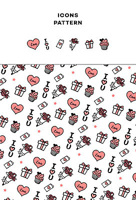 아이콘 꽃다발 패턴 사랑 이벤트 사람없음 선물상자 패턴백그라운드 하트 러브레터 머핀 2D아이콘 AI파일 모양 꽃 감정 빵 백그라운드 무늬 선물 상자 편지 파일형식 벡터