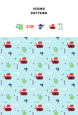 아이콘 건축 패턴 건설업 사람없음 수레 패턴백그라운드 정지 포크레인 2D아이콘 AI파일 산업 백그라운드 무늬 모션 카트 중장비 파일형식 벡터