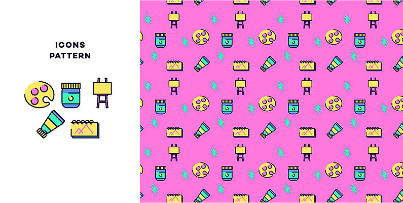 아이콘 교육 패턴 미술 사람없음 물감 미술도구 패턴백그라운드 팔레트 라인아이콘 스케치북 이젤 아기자기 2D아이콘 AI파일 백그라운드 컨셉 무늬 문화예술 학용품 오브젝트 파일형식 벡터