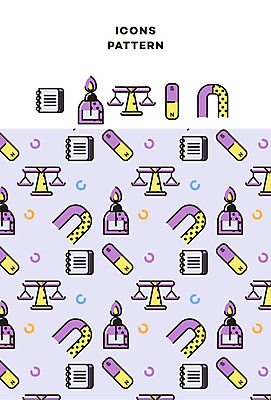 아이콘 교육 과학 패턴 저울 사람없음 다이어리 패턴백그라운드 라인아이콘 자석 알코올램프 U자형자석 아기자기 2D아이콘 AI파일 백그라운드 컨셉 무늬 실험기구 사무용품 파일형식 벡터