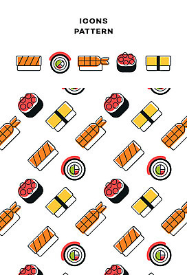 아이콘 음식 패턴 사람없음 초밥 패턴백그라운드 계란초밥 롤스시 새우초밥 연어초밥 2D아이콘 AI파일 백그라운드 무늬 새우 연어 일본음식 파일형식 벡터