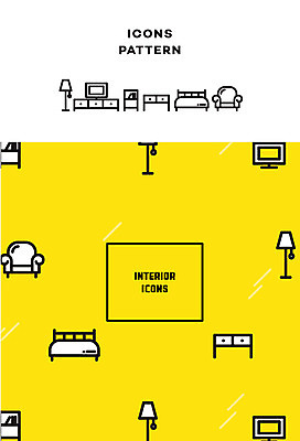 아이콘 가구 패턴 탁자 사람없음 인테리어 소파 텔레비전 패턴백그라운드 침대 스탠드 서랍장 2D아이콘 AI파일 디자인 생활용품 백그라운드 무늬 의자 조명 전자제품 파일형식 벡터