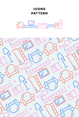 아이콘 가구 패턴 탁자 사람없음 인테리어 소파 텔레비전 패턴백그라운드 침대 스탠드 서랍장 2D아이콘 AI파일 디자인 생활용품 백그라운드 무늬 의자 조명 전자제품 파일형식 벡터