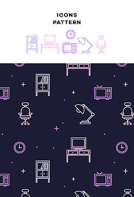 아이콘 시계 가구 패턴 의자 사람없음 인테리어 텔레비전 패턴백그라운드 스탠드 서랍장 2D아이콘 AI파일 디자인 생활용품 백그라운드 무늬 조명 전자제품 파일형식 벡터