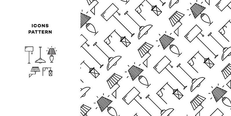 아이콘 가구 패턴 조명 사람없음 인테리어 패턴백그라운드 스탠드 2D아이콘 AI파일 디자인 생활용품 백그라운드 무늬 파일형식 벡터