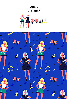 아이콘 모델 여자 패션 리본 패턴 여러명 성인 뷰티 귀걸이 패턴백그라운드 반지 2D아이콘 AI파일 다수 백그라운드 무늬 장신구 사람 파일형식 벡터