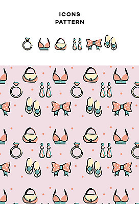 아이콘 옷 패션 리본 패턴 가방 사람없음 뷰티 귀걸이 패턴백그라운드 쪼리 다이아몬드반지 2D아이콘 AI파일 잡화 백그라운드 무늬 장신구 반지 샌들 파일형식 벡터