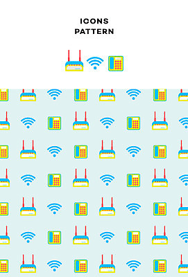 아이콘 패턴 사람없음 가전제품 패턴백그라운드 전화기 와이파이 공유기 수신기 2D아이콘 AI파일 백그라운드 무늬 무선인터넷 파일형식 벡터