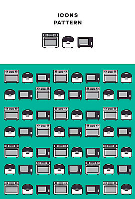 아이콘 패턴 사람없음 가전제품 패턴백그라운드 전자레인지 오븐 밥솥 2D아이콘 AI파일 백그라운드 무늬 주방용품 레인지 파일형식 벡터